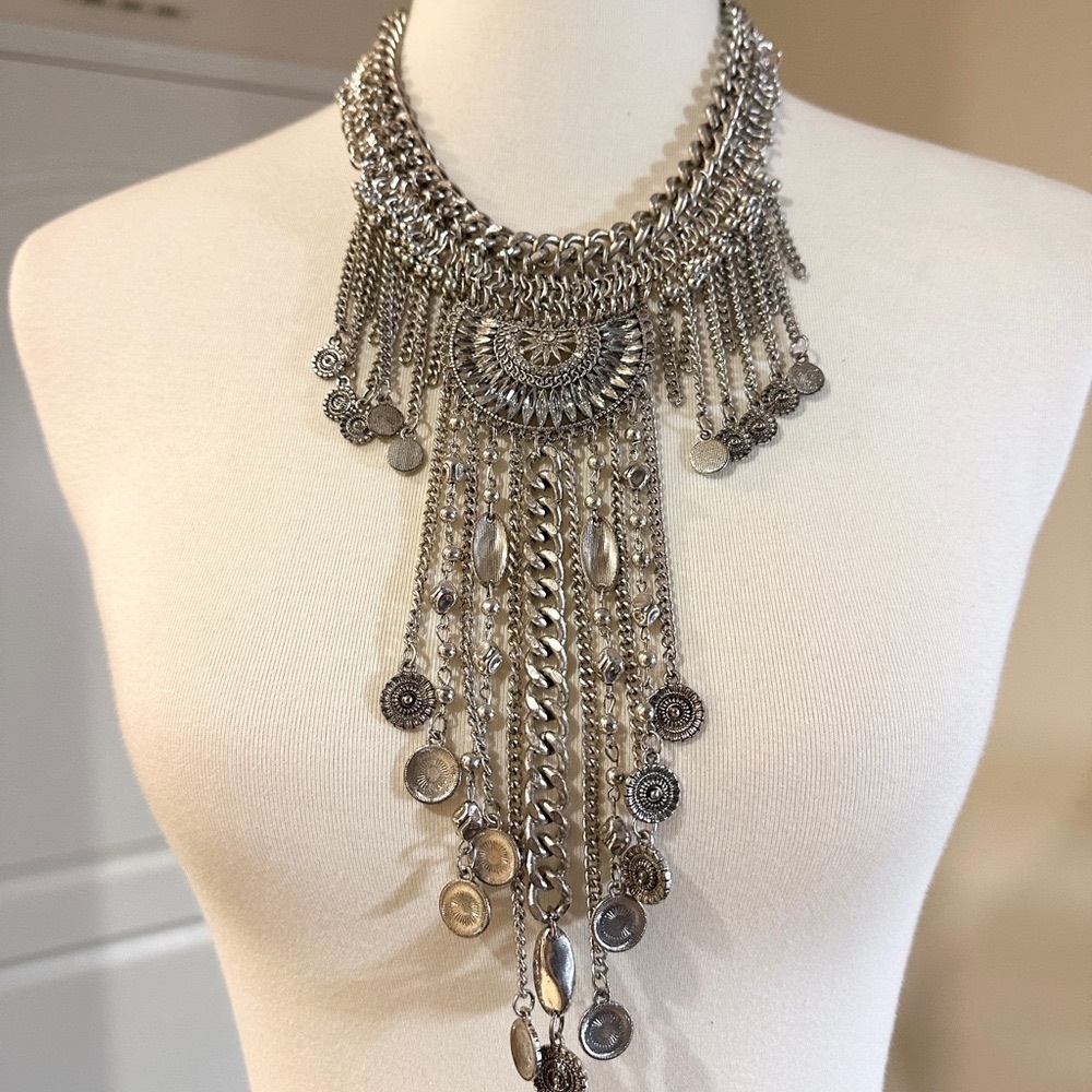 Stunning Silver Statement Necklace - image 1